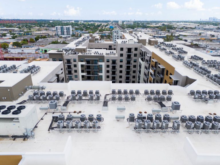 Rooftop air conditioning units on a commercial project by Best Air Solutions
