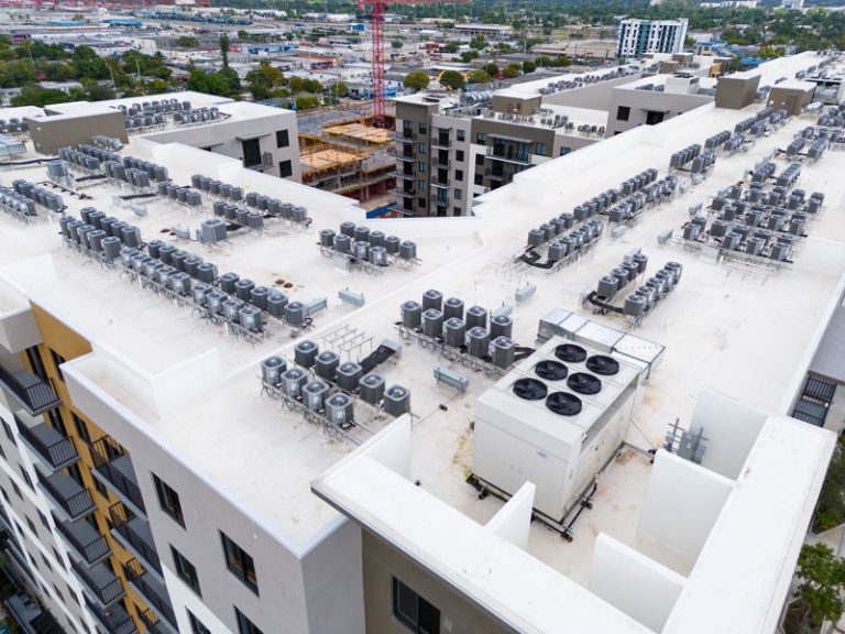 Rooftop air conditioning units on a commercial project by Best Air Solutions