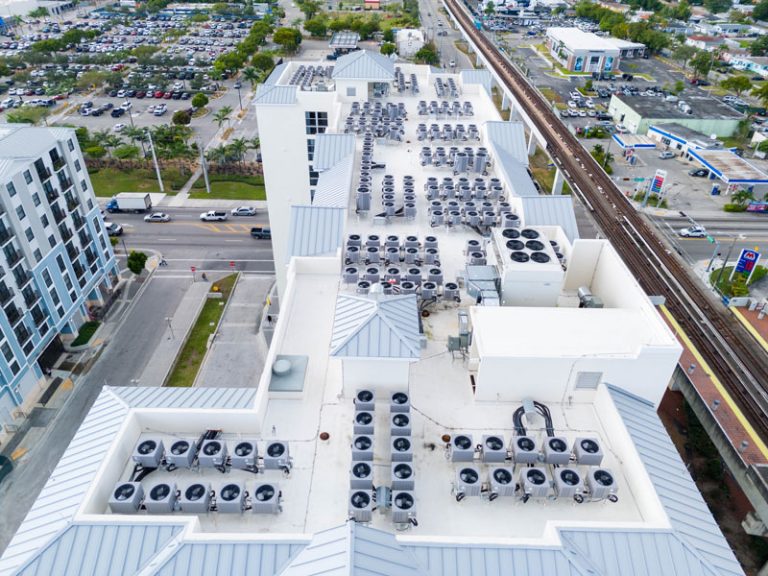 Rooftop air conditioning units on a commercial project by Best Air Solutions